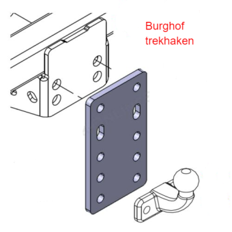trekhaak achter plaat 2 gaats