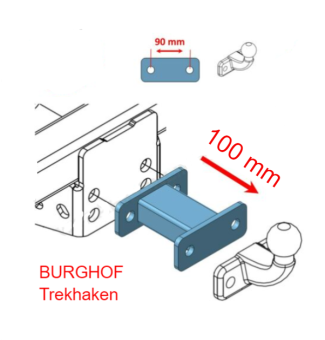 Trekhaak verlengstuk adapter flenskogel