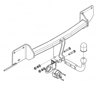 bmw vaste trekhaak X1 e84 inbouw tekening