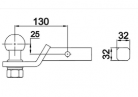 Trekhaak Usa Adapter 32 x 32 mm Koker Hitch