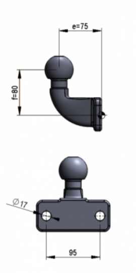 Trekhaak kogel Flenskogel 2-gaats kogel afstand houder ( 38mm )