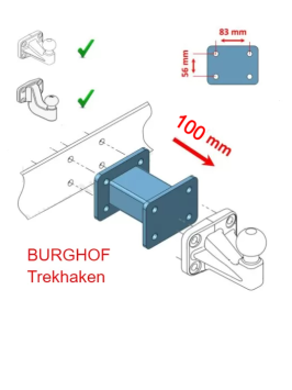 Trekhaak verlengstuk 4 gaats adapter flenskogel