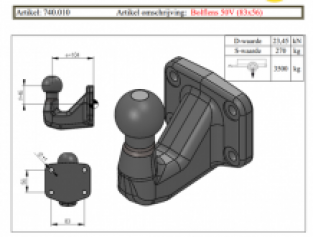 Flens kogel trekhaak bolflens 740.010